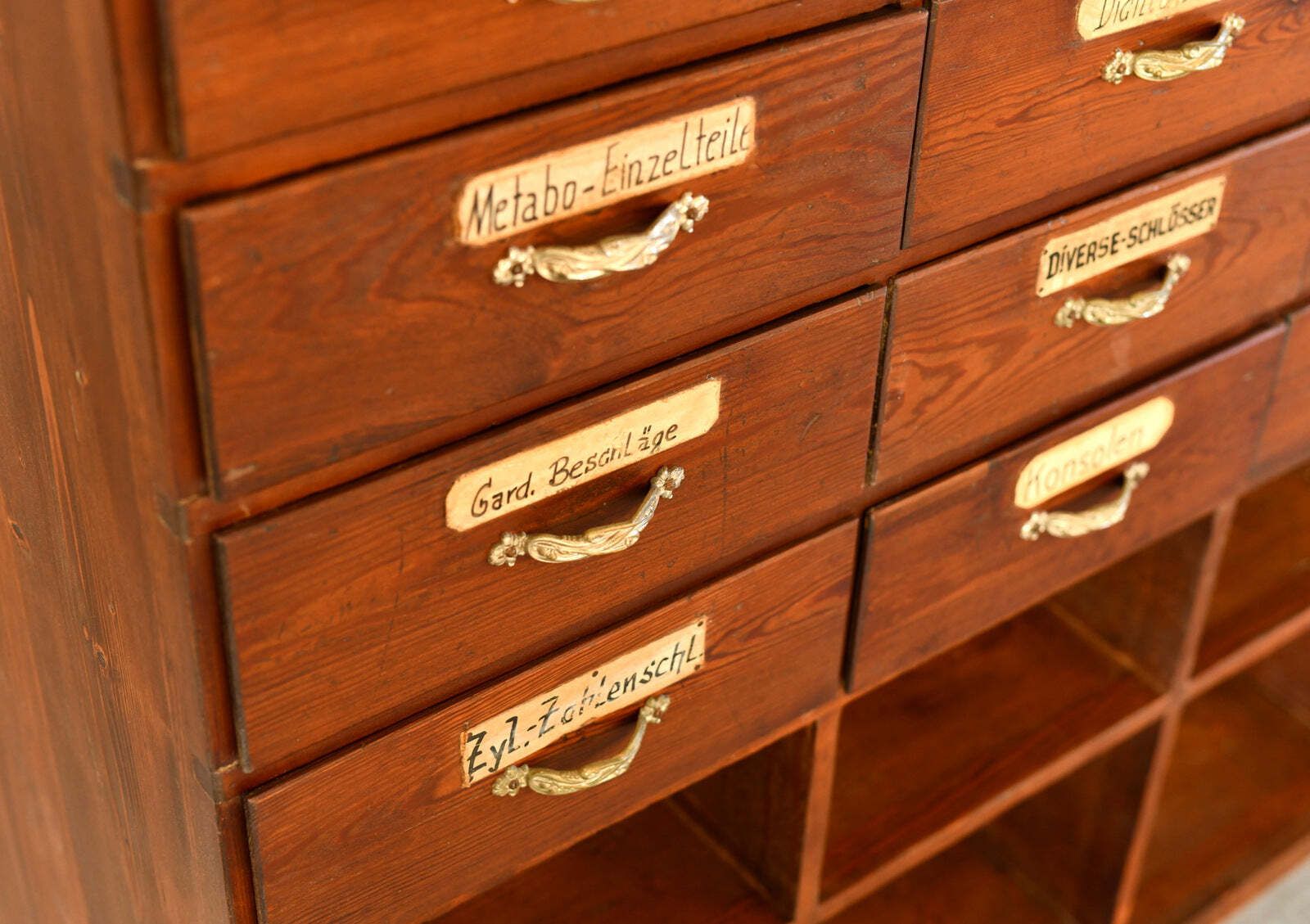 5895.0 Art Nouveau Ironmongers Drawers Circa 1910 photo