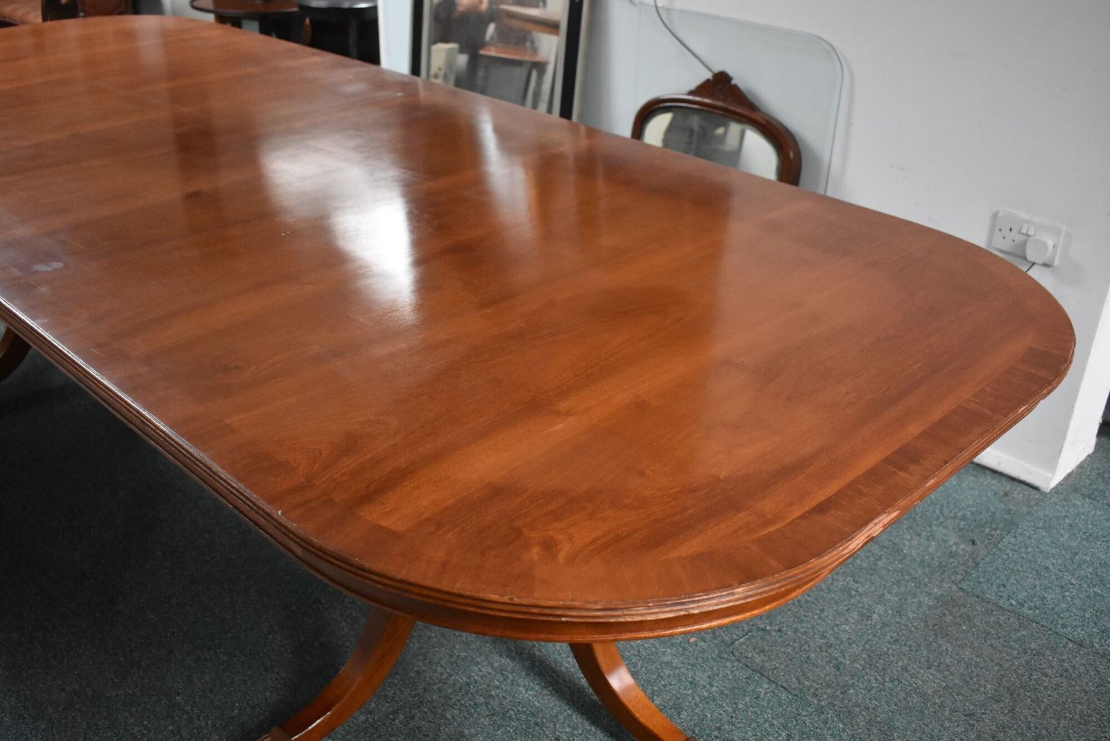 Regency Style Mahogany Twin Pillar Dining/Boardroom Table photo 1950.0