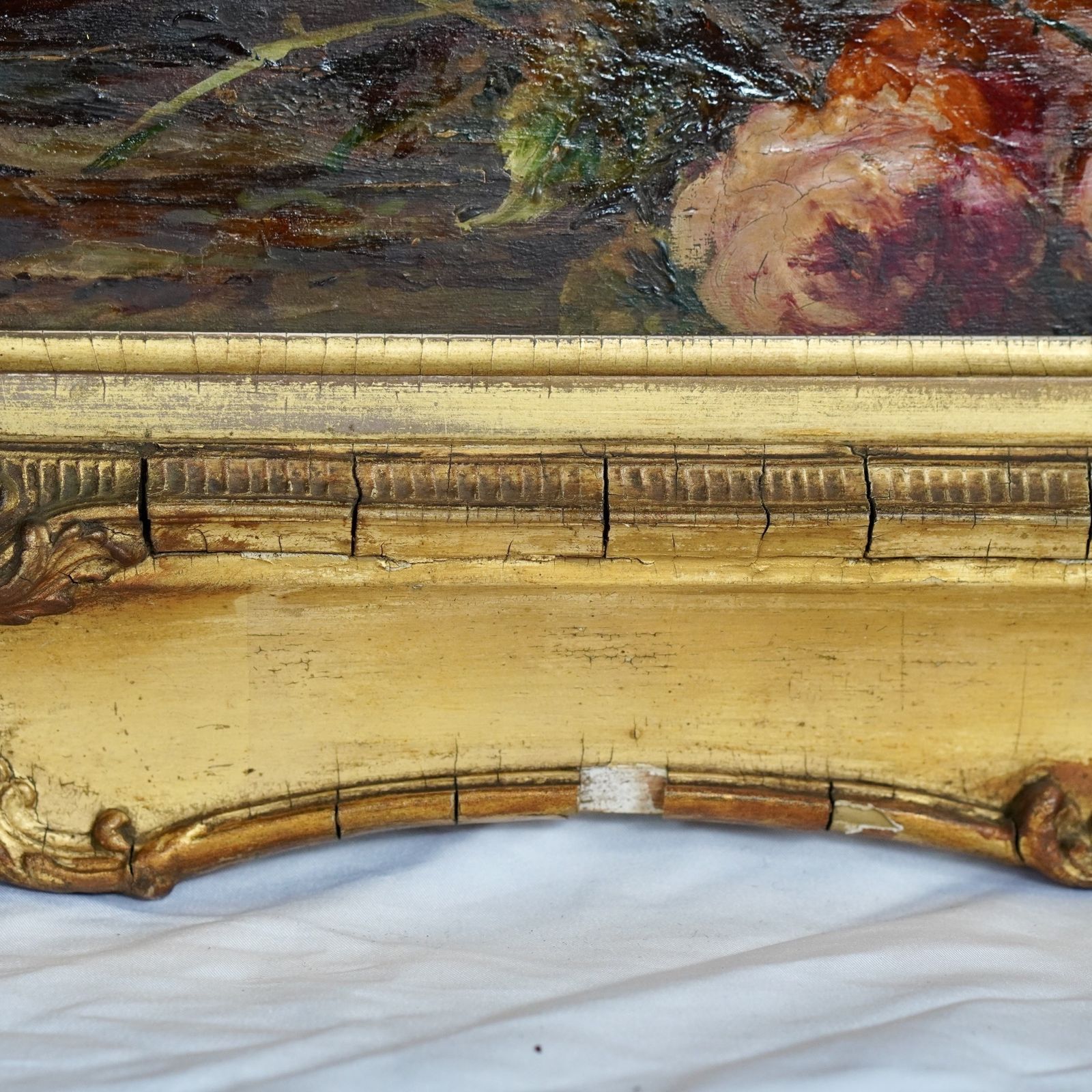 photo furniture 19th Century English School Still Life Of Flowers Oil On Canvas Painting