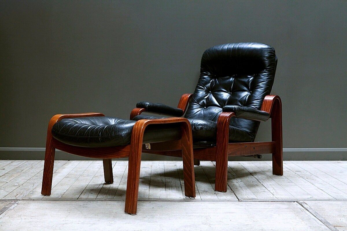 A 1970's "Relax II" Chair And Foot Stool By Göte Möbler Nassjö photo furniture