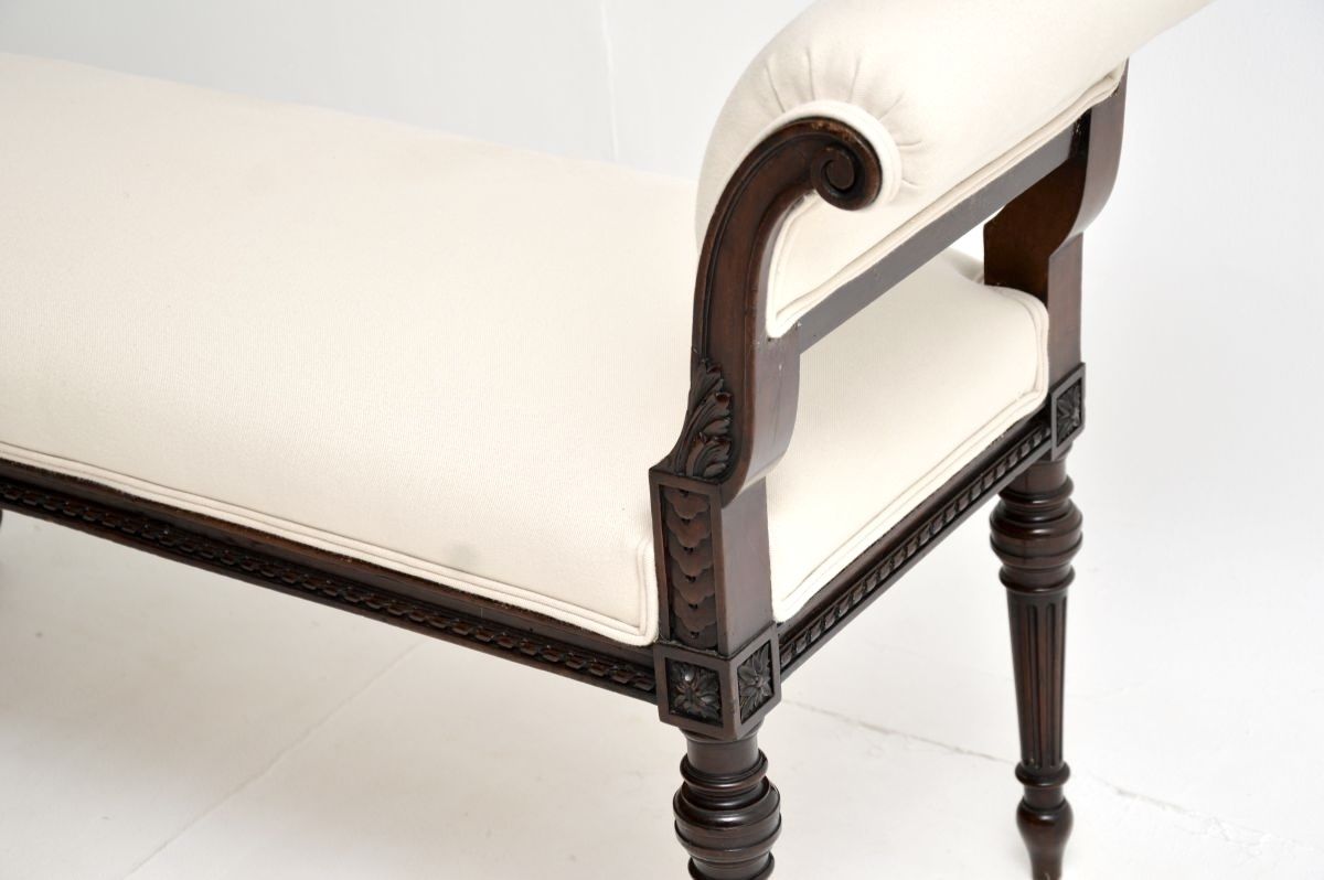 Antique Victorian Carved Mahogany Bench / Stool By Waring And Gillows photo vinterior