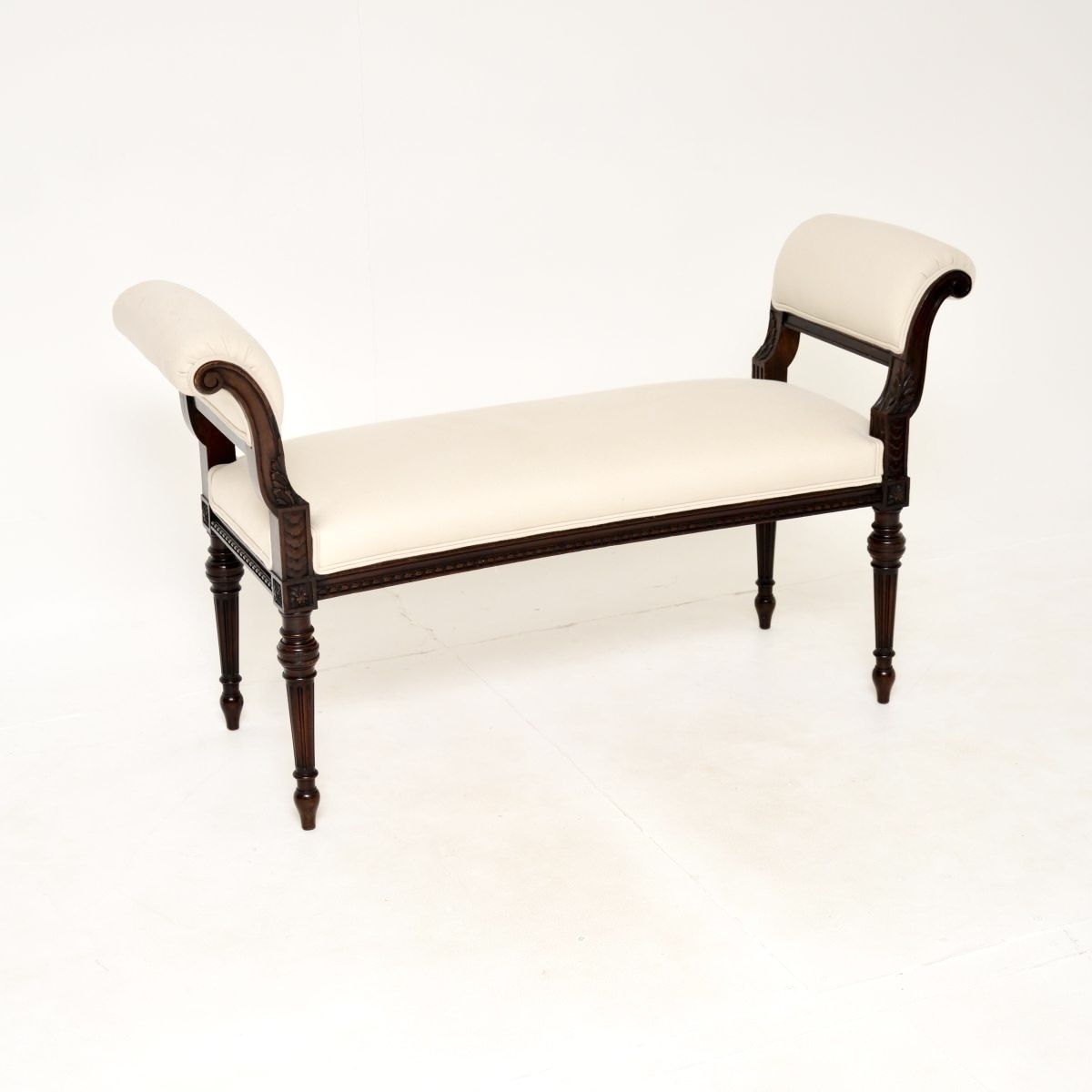 photo for sale Antique Victorian Carved Mahogany Bench / Stool By Waring And Gillows