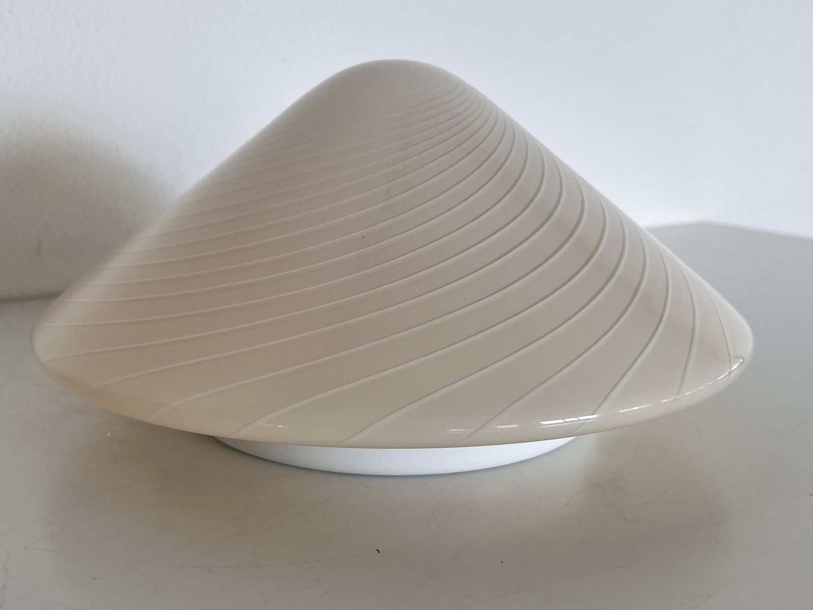 Italian Mid Century Murano Glass Flush Mount Light With Swirl Glass, 1970 photo buy