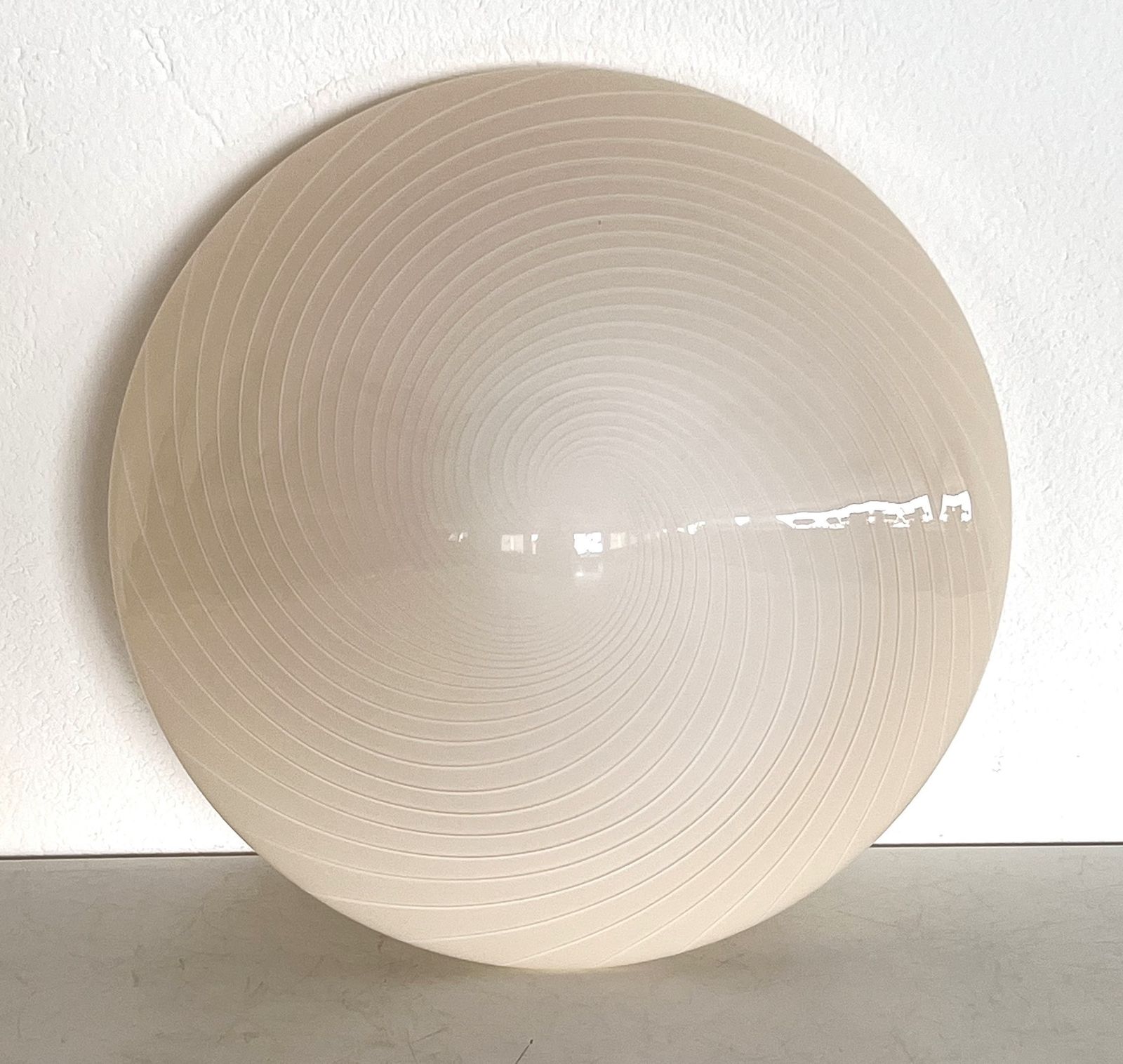 Italian Mid Century Murano Glass Flush Mount Light With Swirl Glass, 1970 photo vintage