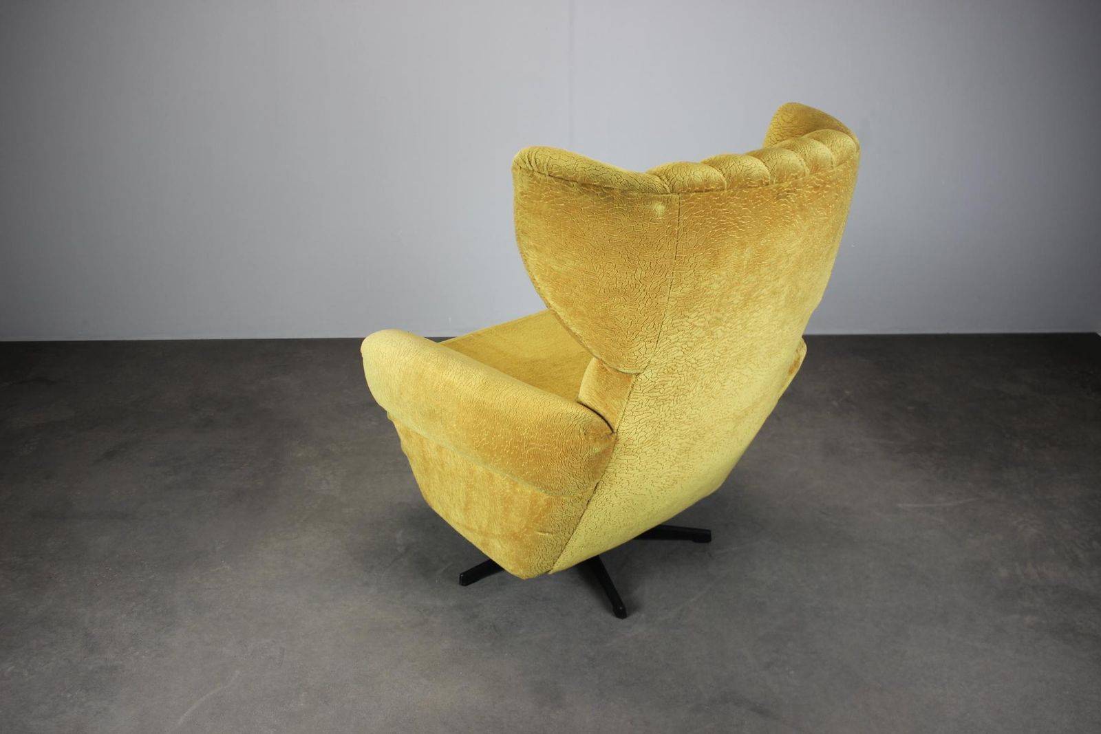 photo furniture 1960s Mid Century Wingback Swivel Lounge Chair From Czechoslovakia