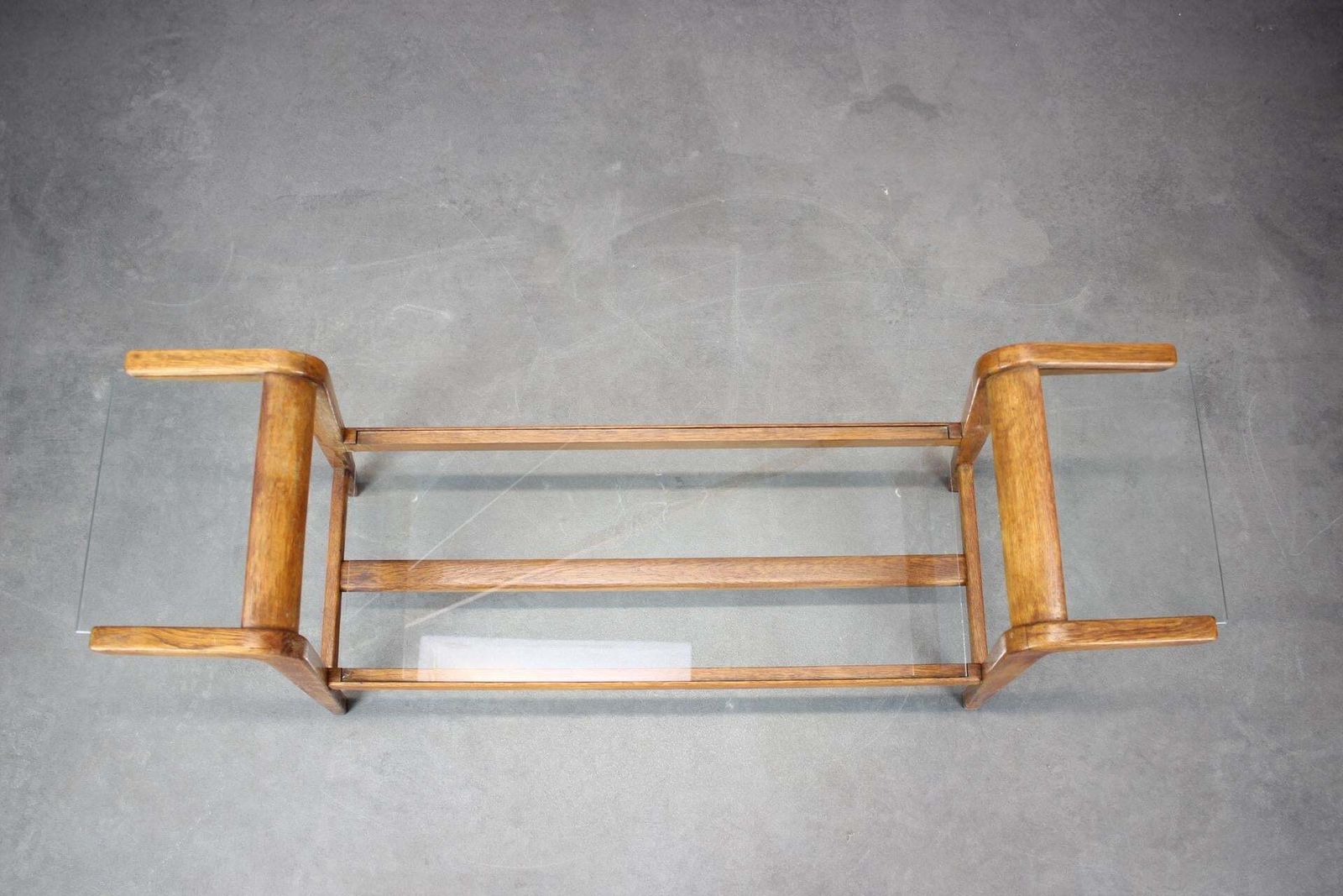 Uluv Mid Century Wooden Plant Stand With Glass Shelf, 1960s Czechoslovakia photo 894.0