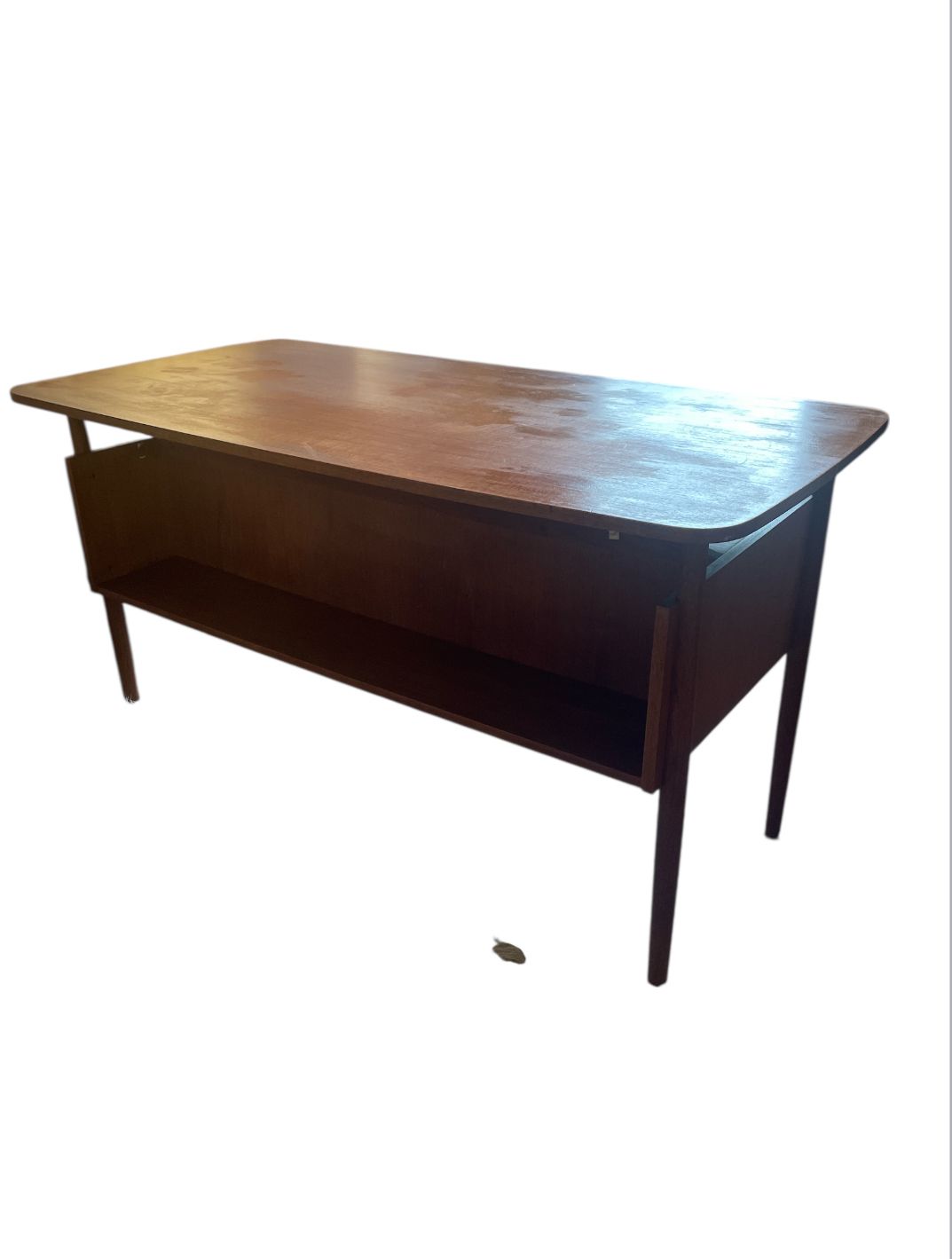 Mid Century Vintage Teak Floating Desk – Drawers & Original Keys
