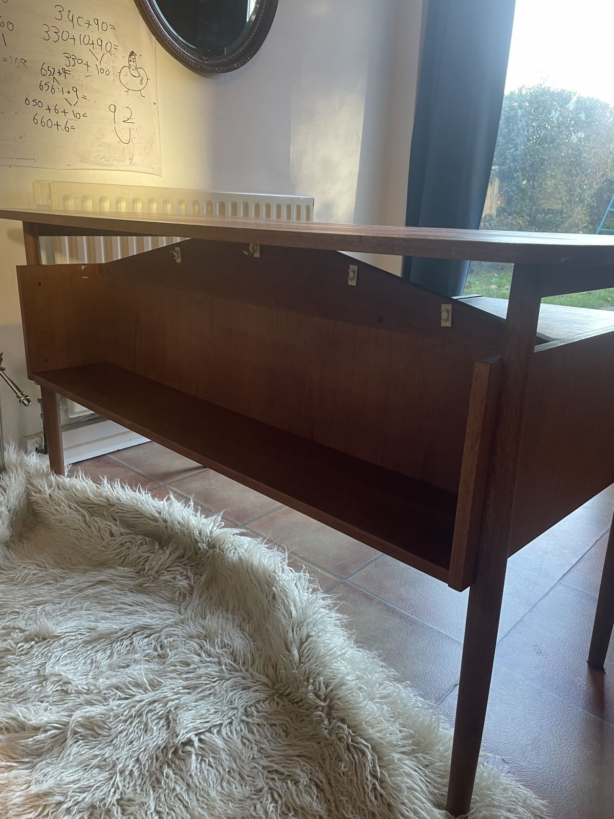 Mid Century Vintage Teak Floating Desk – Drawers & Original Keys photo furniture