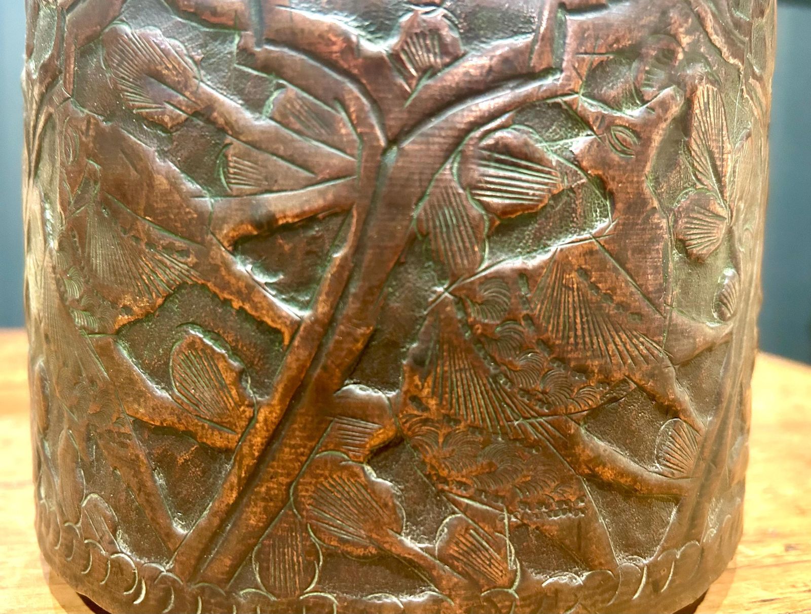 Arts And Crafts Antique Jardinière Planter Pot Plant Copper Box Industrial Antique Vintage Victorian Stand Holder photo for sale