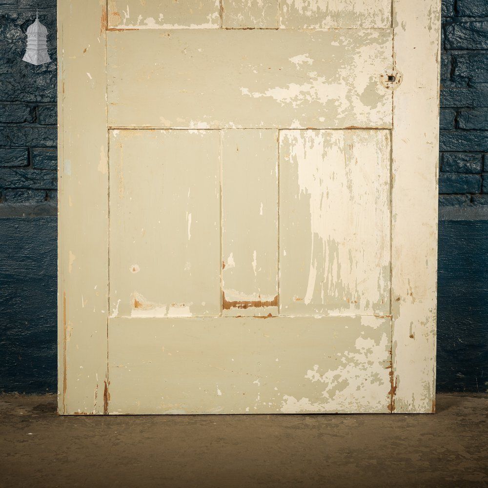 360.0 Six Panel Door, White And Green Distressed Paint photo