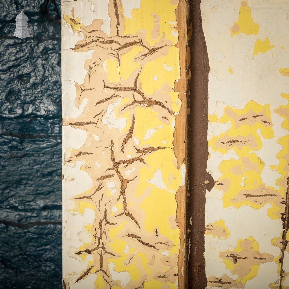 6 Panel Door, Distressed White And Yellow Paint photo buy