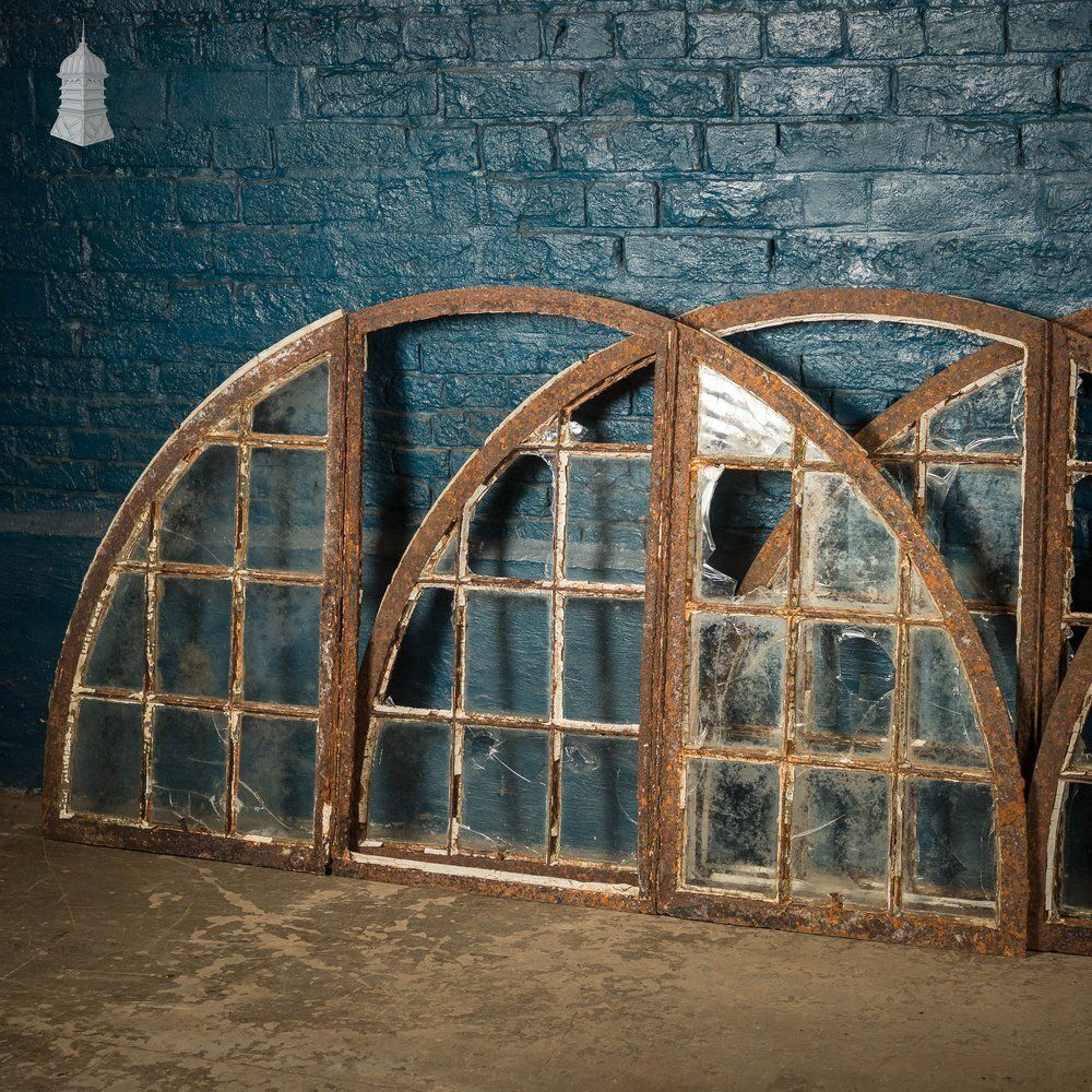 photo for sale Arched Window Frames, Set Of 5, Cast Iron