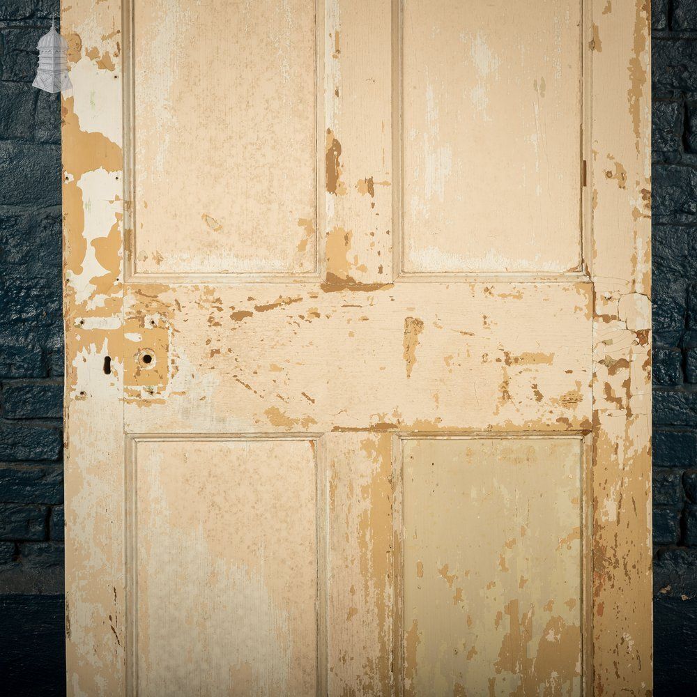 Home Fixtures Moulded Panel Door, 6 Panels, Distressed Cream Paint photo