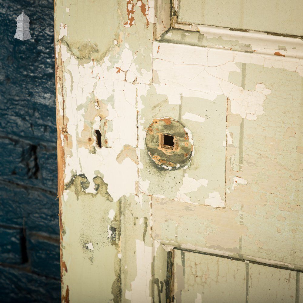 Six Panel Door, Green And White Distressed Paint photo 360.0