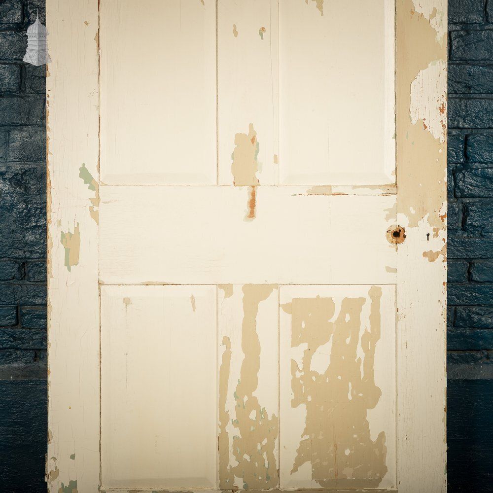 Home Fixtures Six Panel Door, Green And White Distressed Paint photo