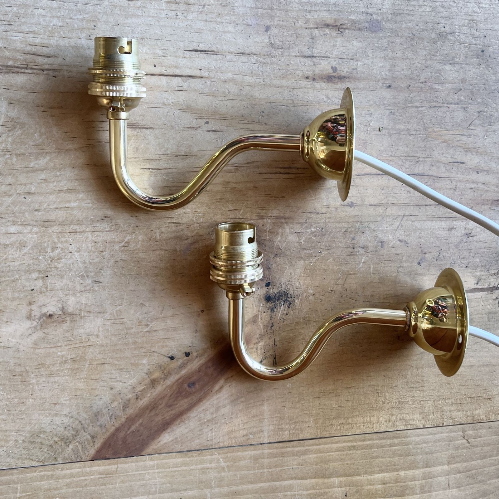 Newly Made Polished Brass Wall Light Arms photo furniture