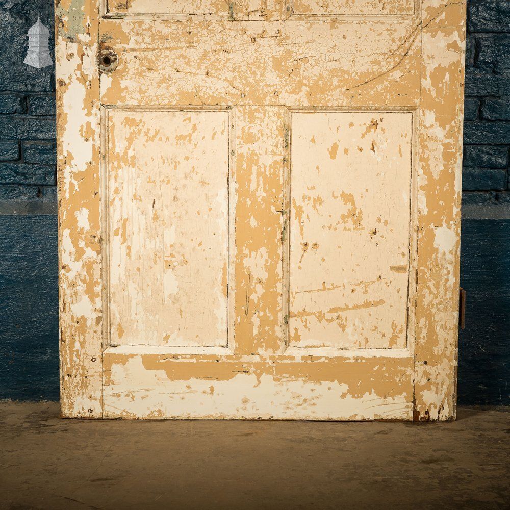 6 Panel Door, Six Moulded Panels, Distressed Cream Paint photo Home Fixtures