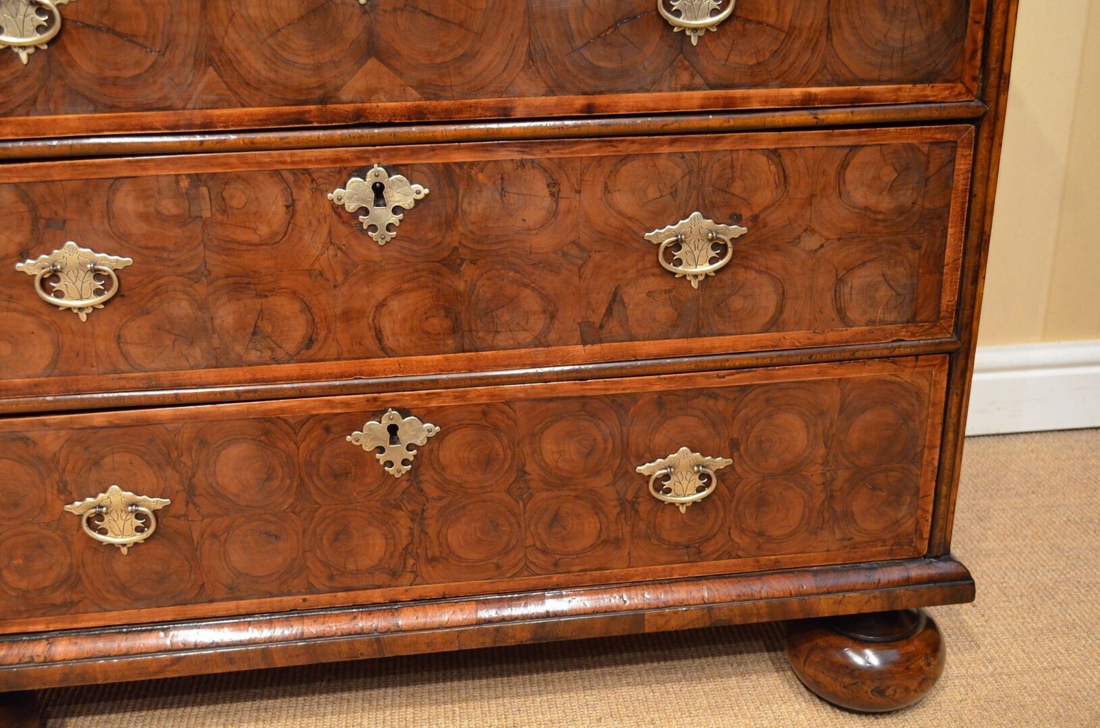 photo for sale Fine Oyster Veneered Chest Of Drawers