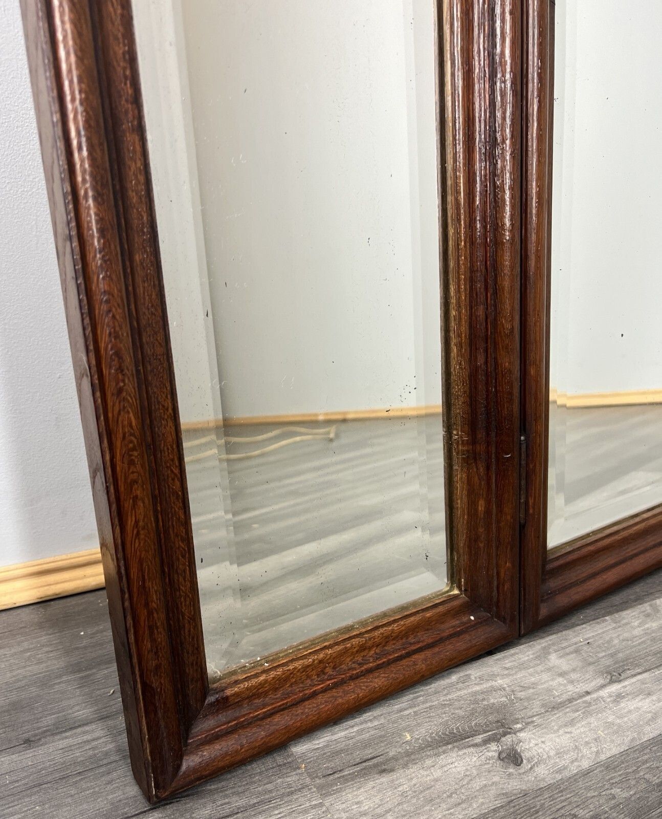 Antique French Rocaille Style Oak Carved Wall Mirror Wall Frame Lot 4574 photo for sale