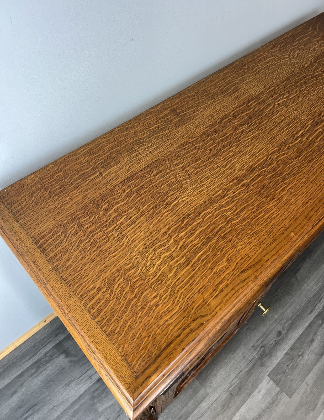 Cabinet Vintage French Louis XIV Oak Sideboard With Carved Cupboard Lot 4575 photo vintage