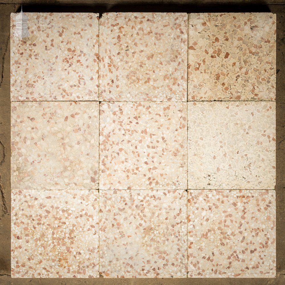 Terrazzo Tiles, Reclaimed, Batch Of 35   3 Square Metres