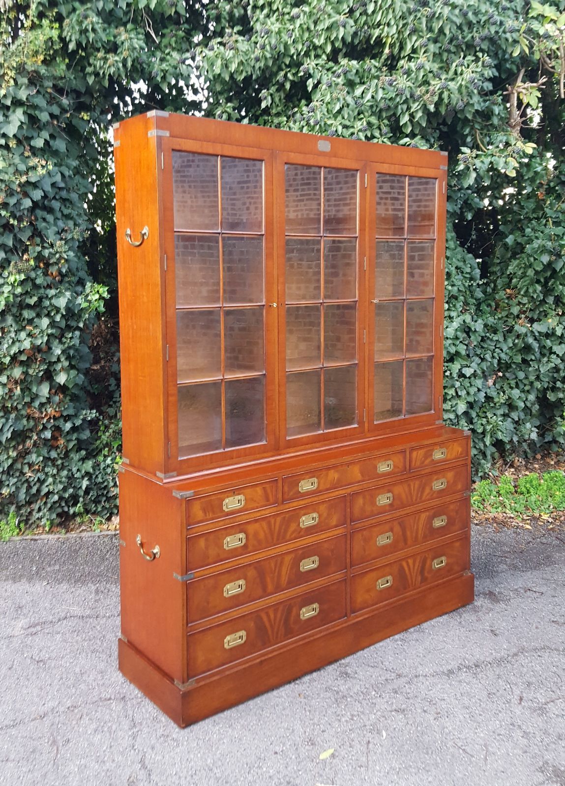 Mahogany Campaign Bookcase On Chest photo Furniture