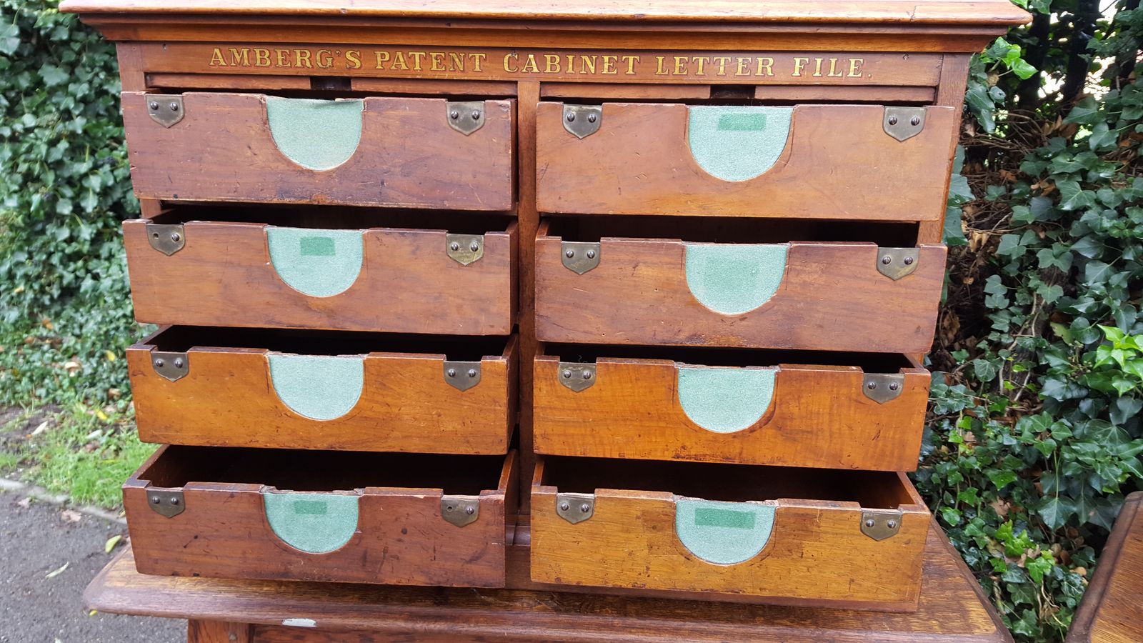 Matching Pair Of Walnut Amberg's Patent Cabinet Letter File photo Furniture