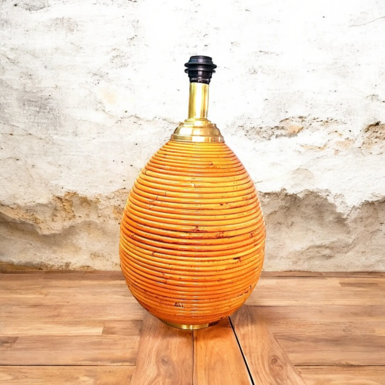 1960's Large Pencil Reed Table Lamp.