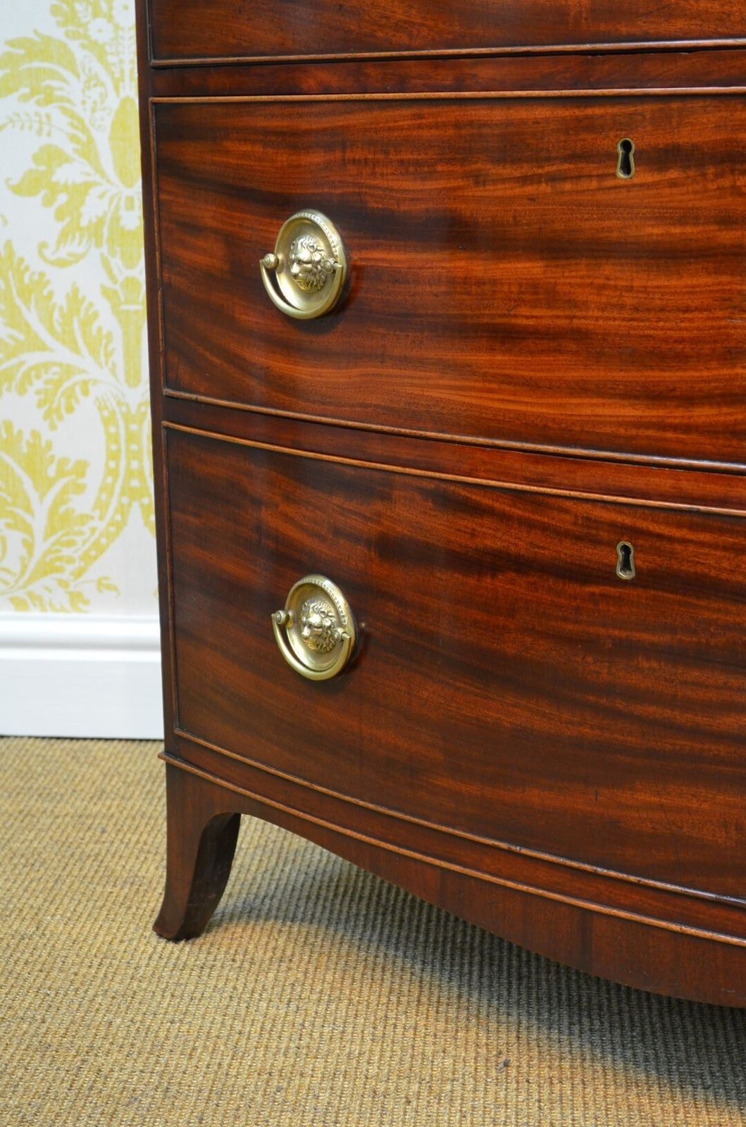 Furniture A Beautiful Regency Mahogany Bowfronted Chest Of Drawers photo