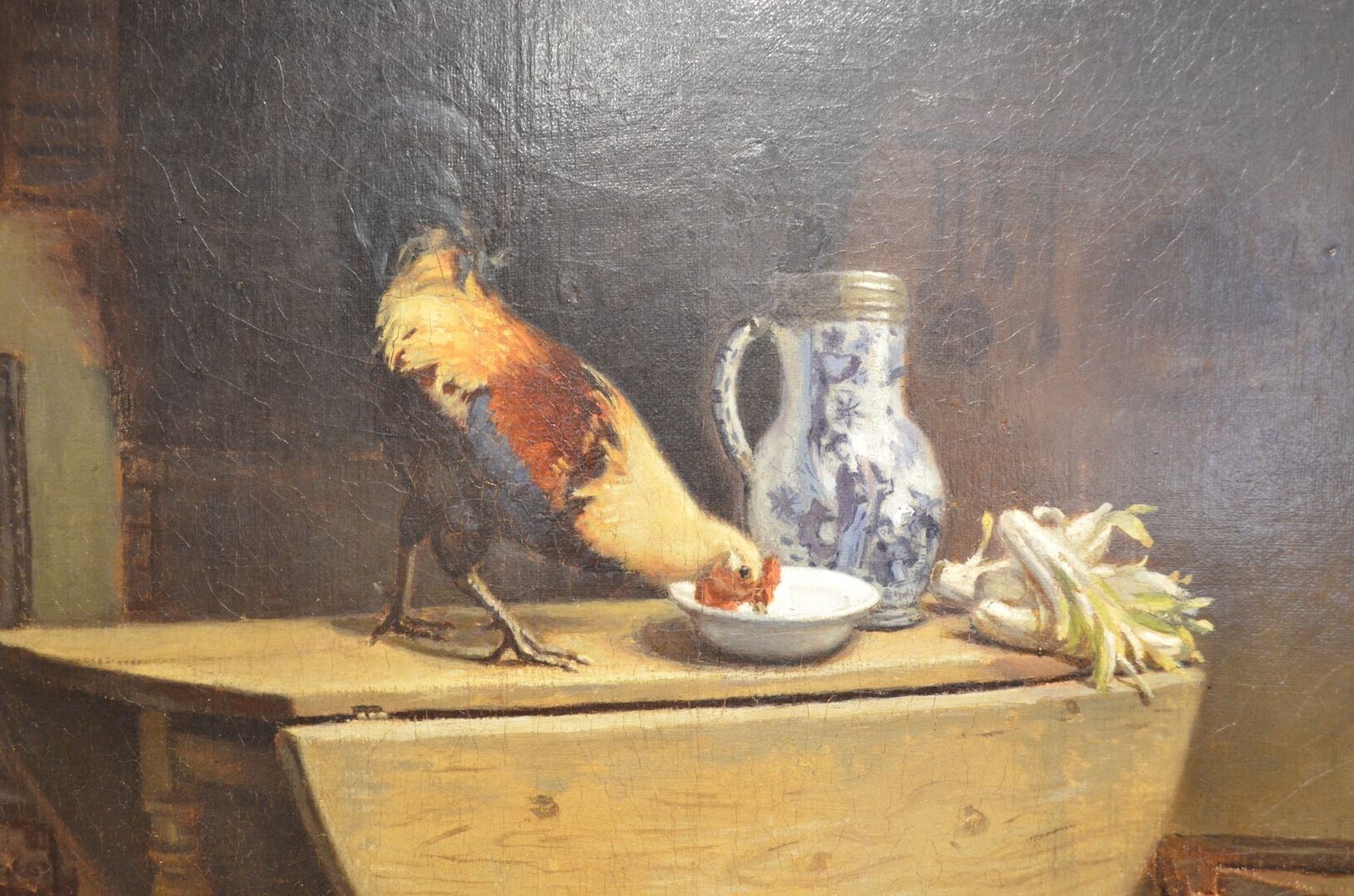 19th Century Oil Painting Of An Interior Scene. photo buy