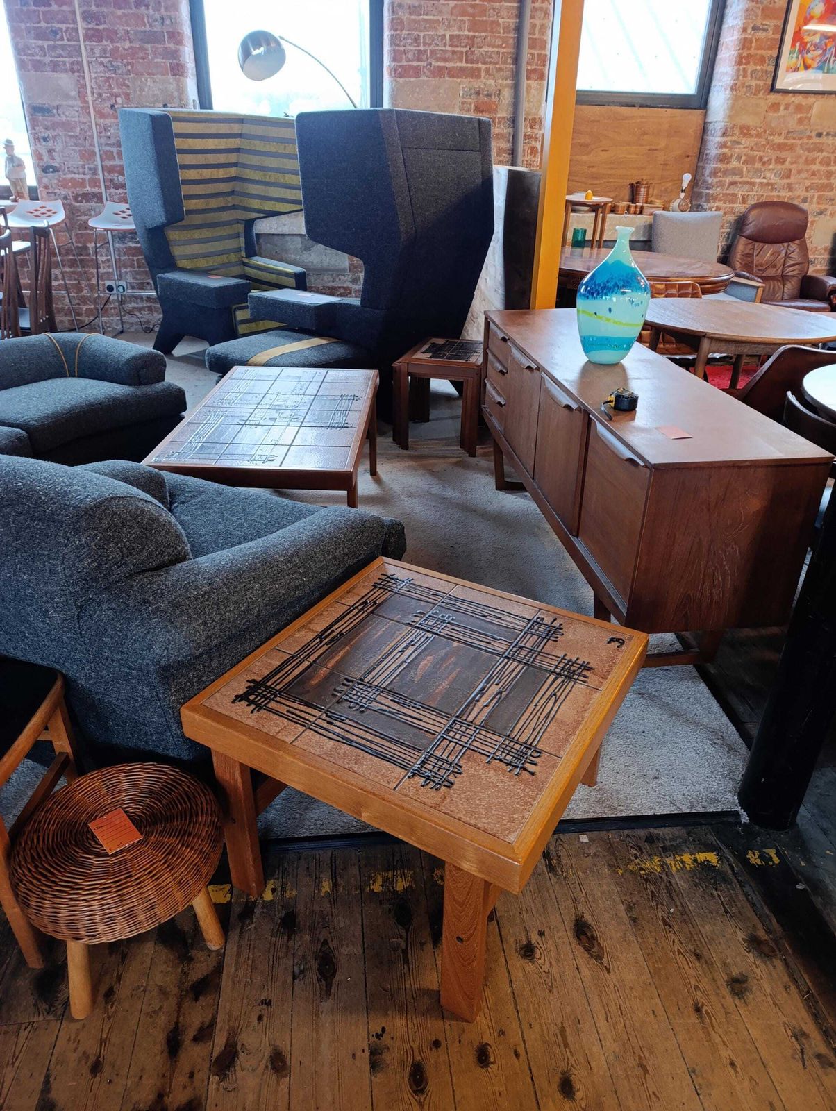 Mid Century Danish Tile Top Table Set By Trioh photo furniture