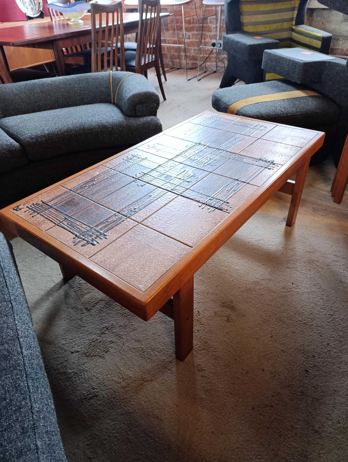 Mid Century Danish Tile Top Table Set By Trioh photo 795.0