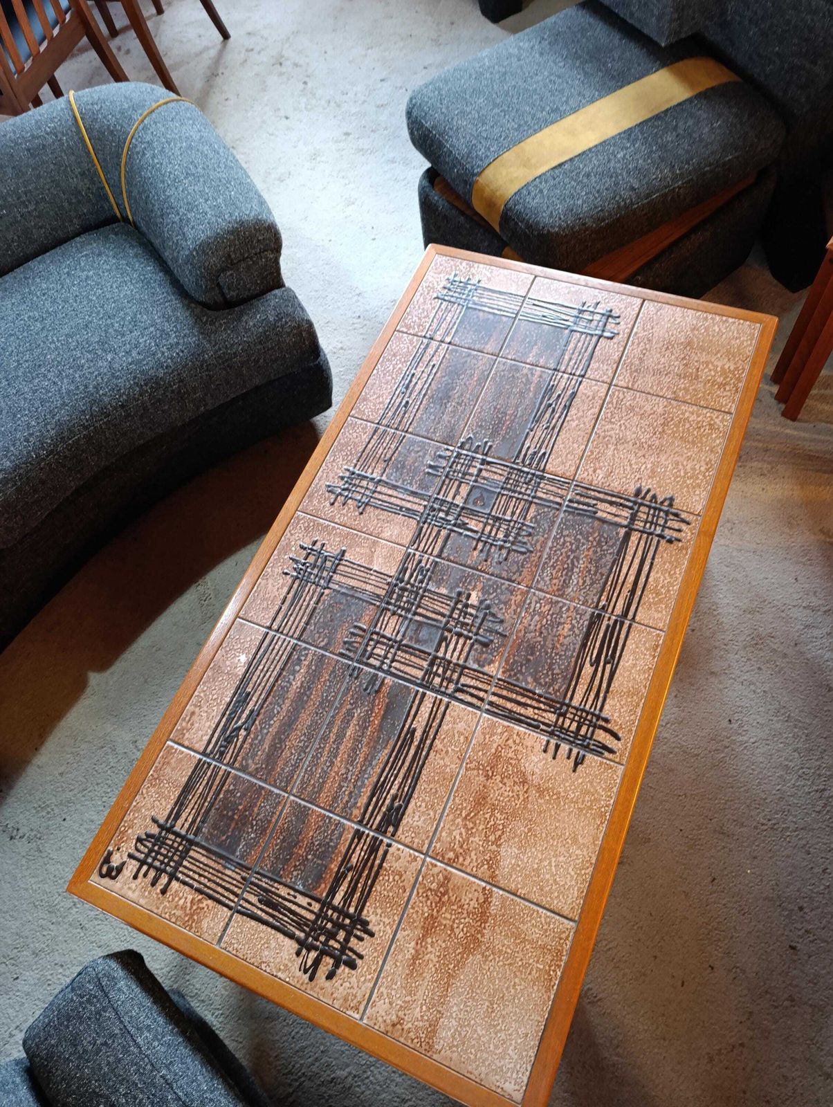 Mid Century Danish Tile Top Table Set By Trioh photo vinterior