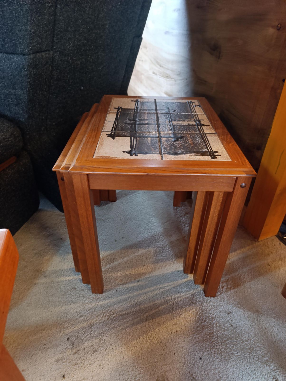 Mid Century Danish Tile Top Table Set By Trioh photo buy