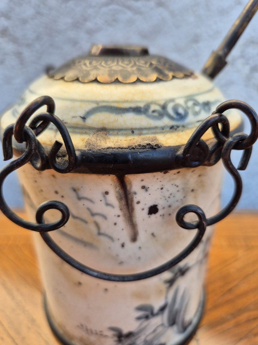 Water/Opium Pipe In "Hue Blue " Porcelain, Late 19th Century, Early 20th Century photo vintage