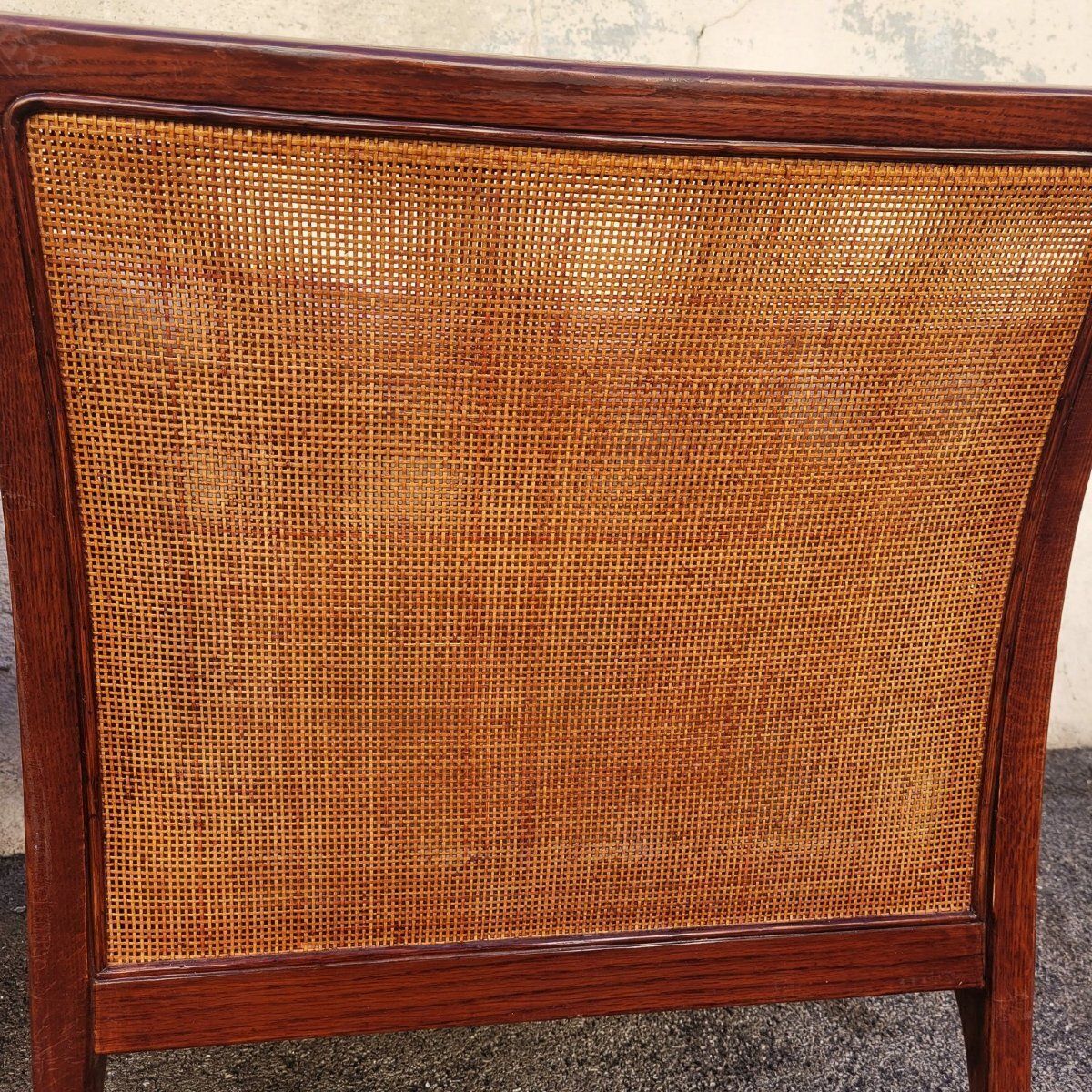 Pair Of Wooden And Rattan Woven Armchairs, 20th Century photo buy