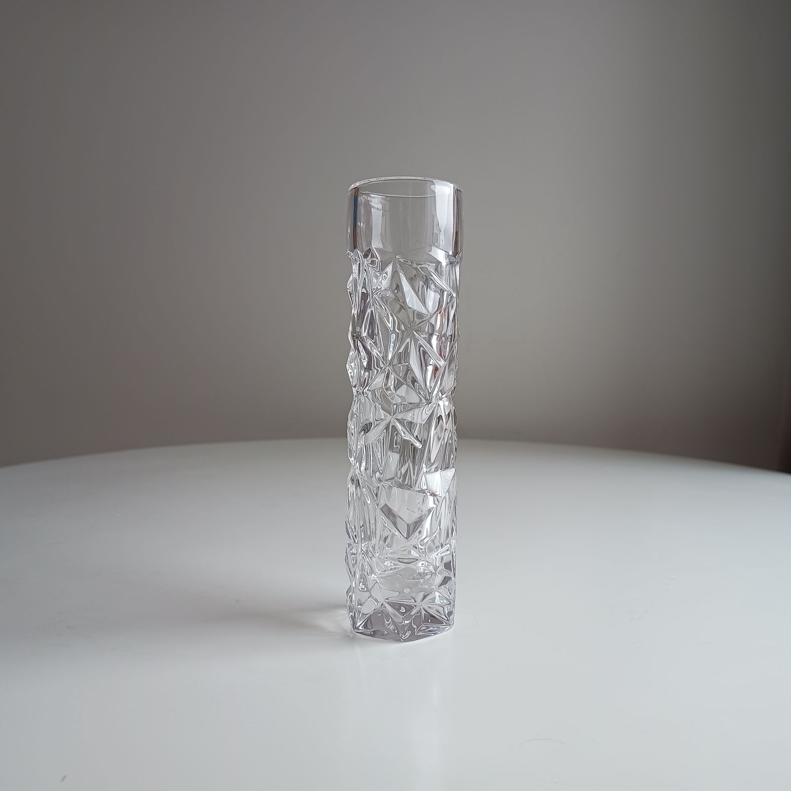 Home Decor Tiffany & Co Crystal Glass Modernist Vase "Cut Rock" 1990s photo