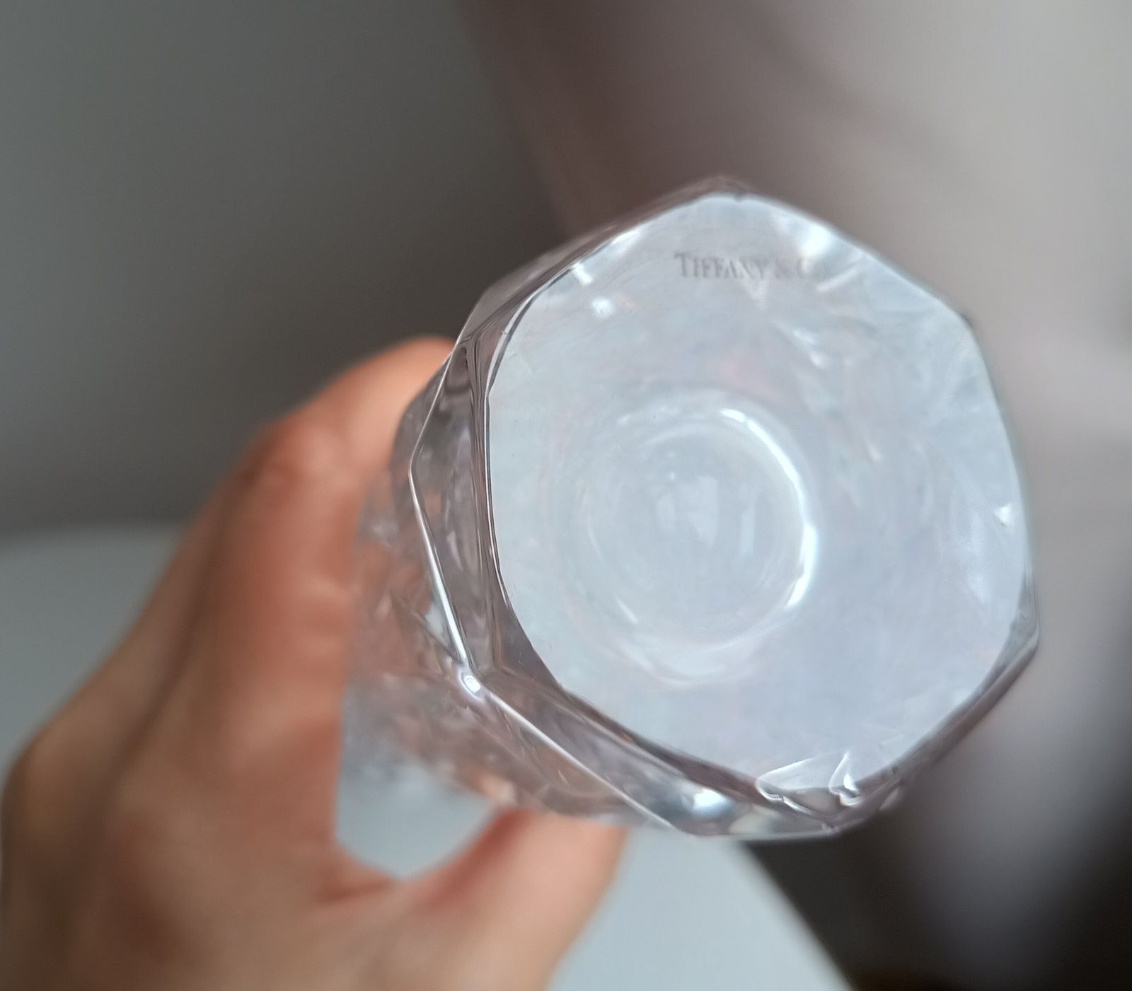 photo vinterior Tiffany & Co Crystal Glass Modernist Vase "Cut Rock" 1990s
