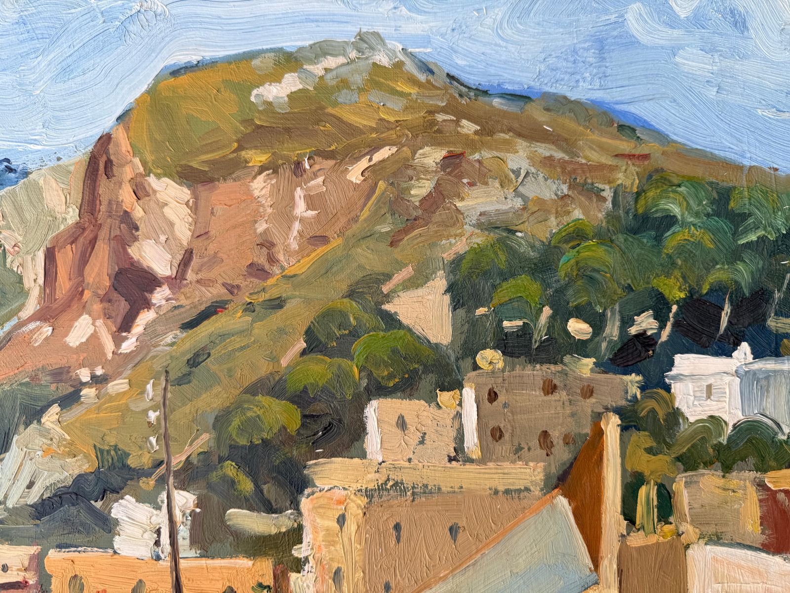 Agustín Pardo De Santayana González View Of A Neighborhood And Hills Oil On Canvas Spain photo vinterior