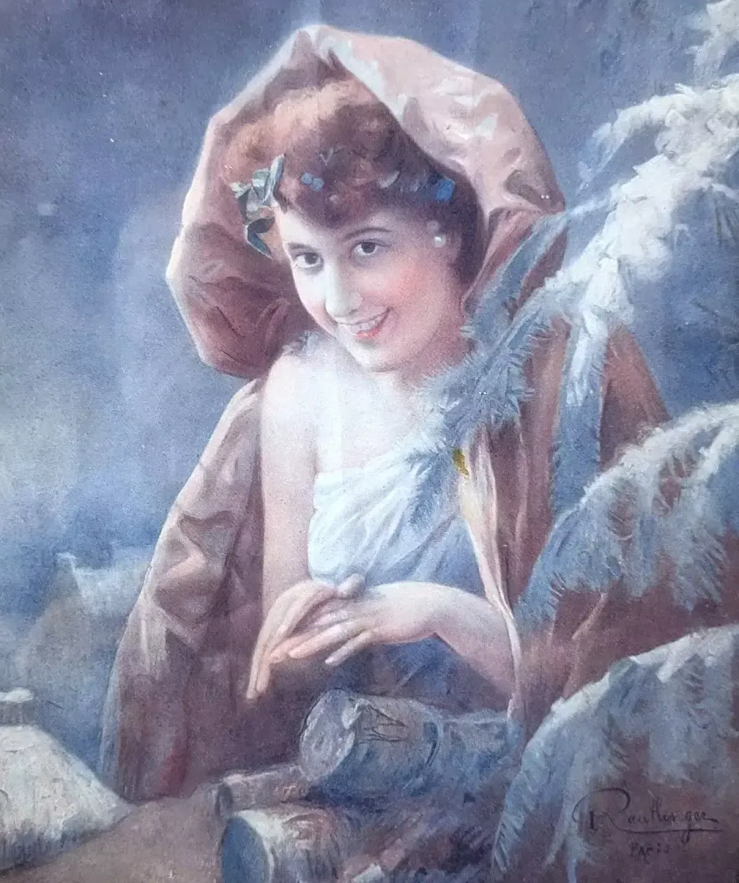 Art Nouveau Chromolithograph Of The Four Seasons For Young Women photo vinterior