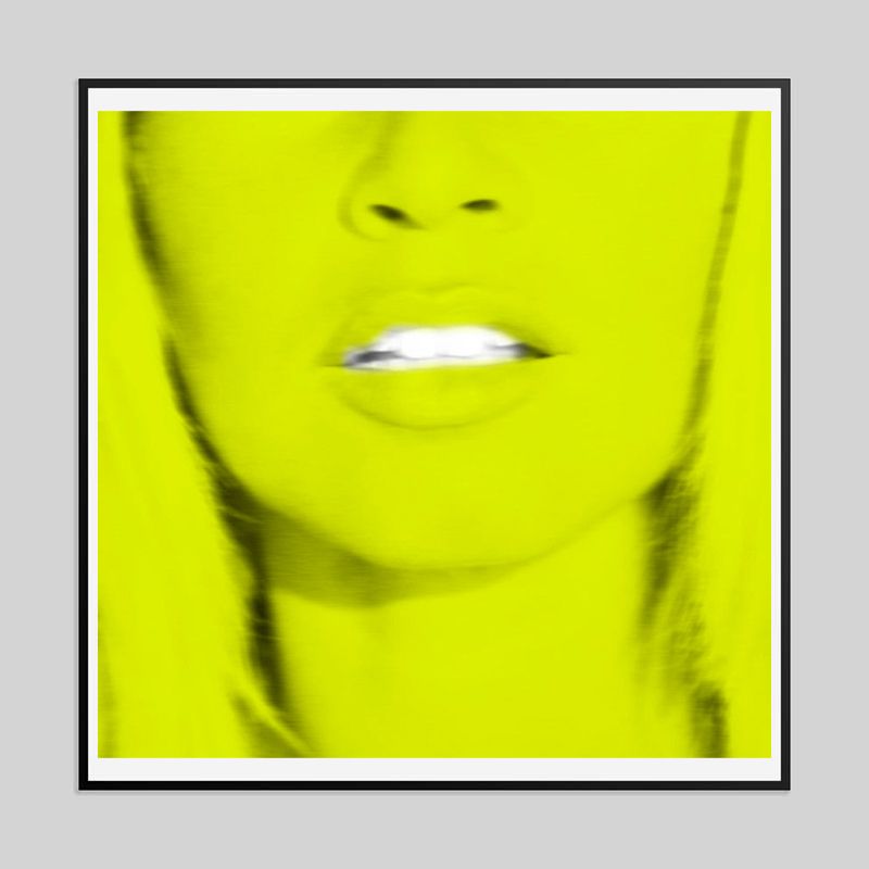 Batik 'Atomic Bardot Yellow' Signed Limited Edition Print Framed In Black photo furniture