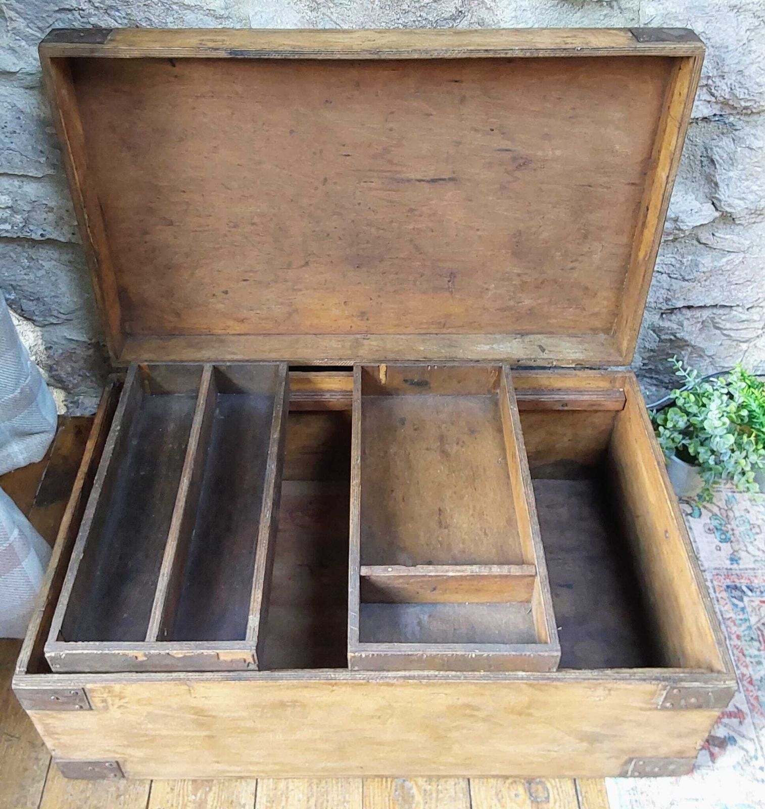 Rustic Wooden Storage Chest photo for sale