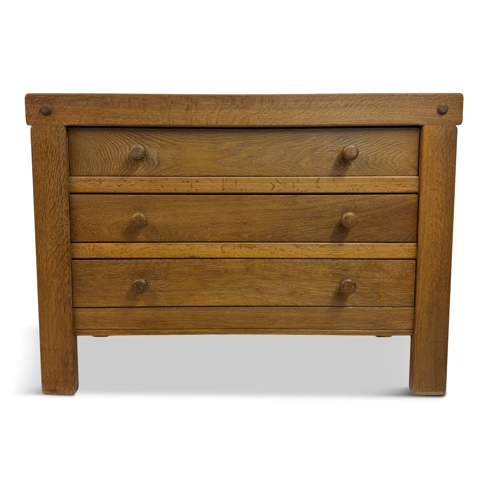 Brutalist Oak Chest Of Drawers, 1970s