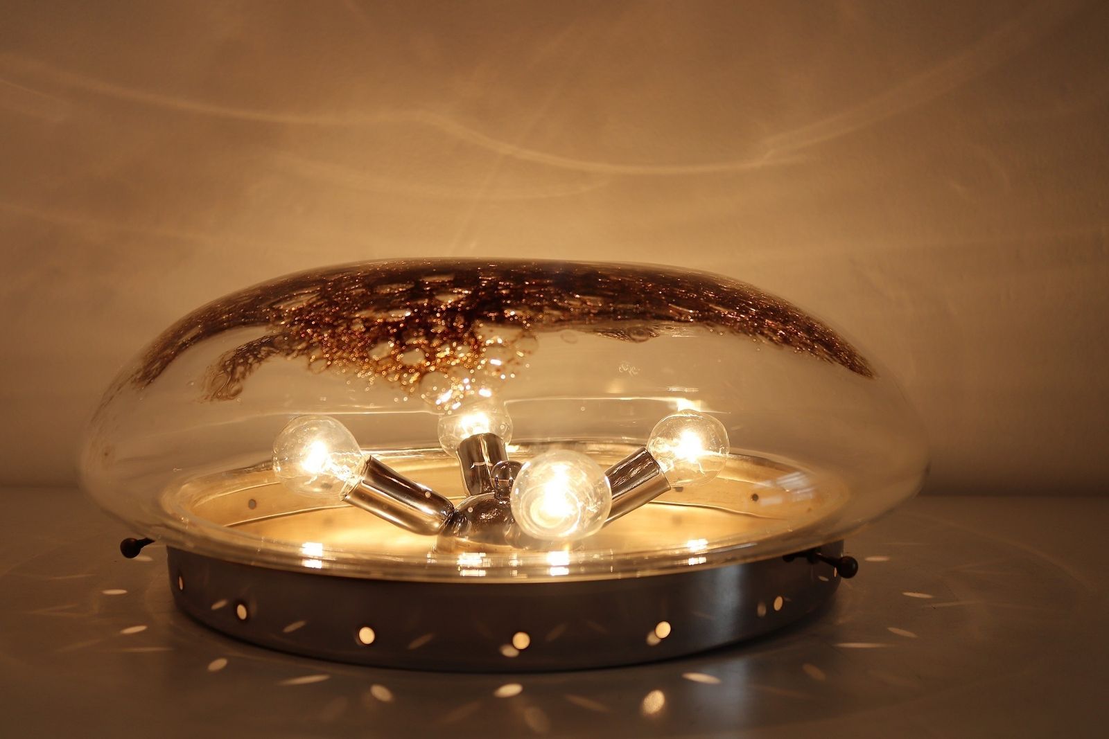 Italian Murano Bubble Glass Flush Mount Ceiling Light By La Murrina, 1970s photo furniture