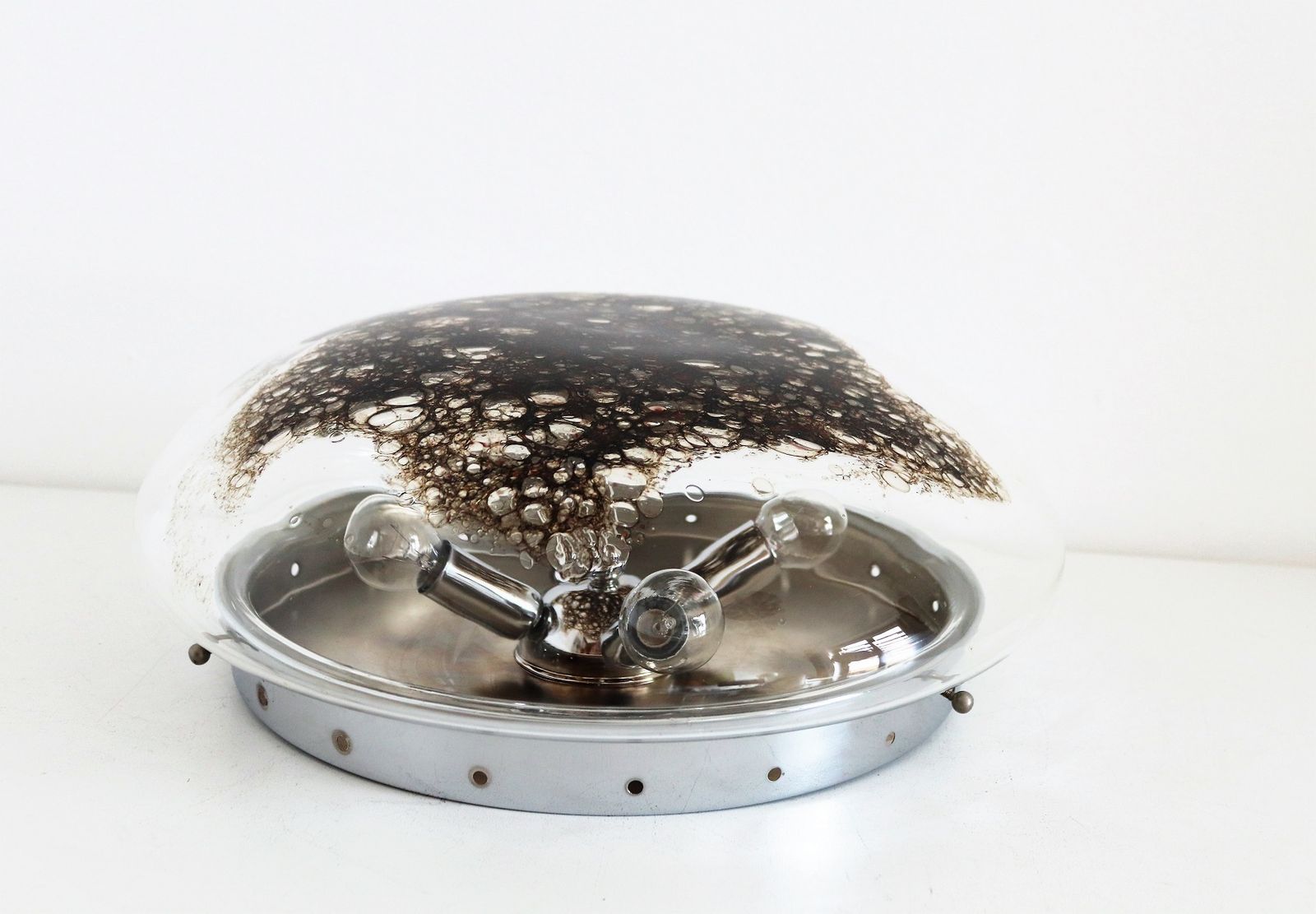 Italian Murano Bubble Glass Flush Mount Ceiling Light By La Murrina, 1970s photo 850.0