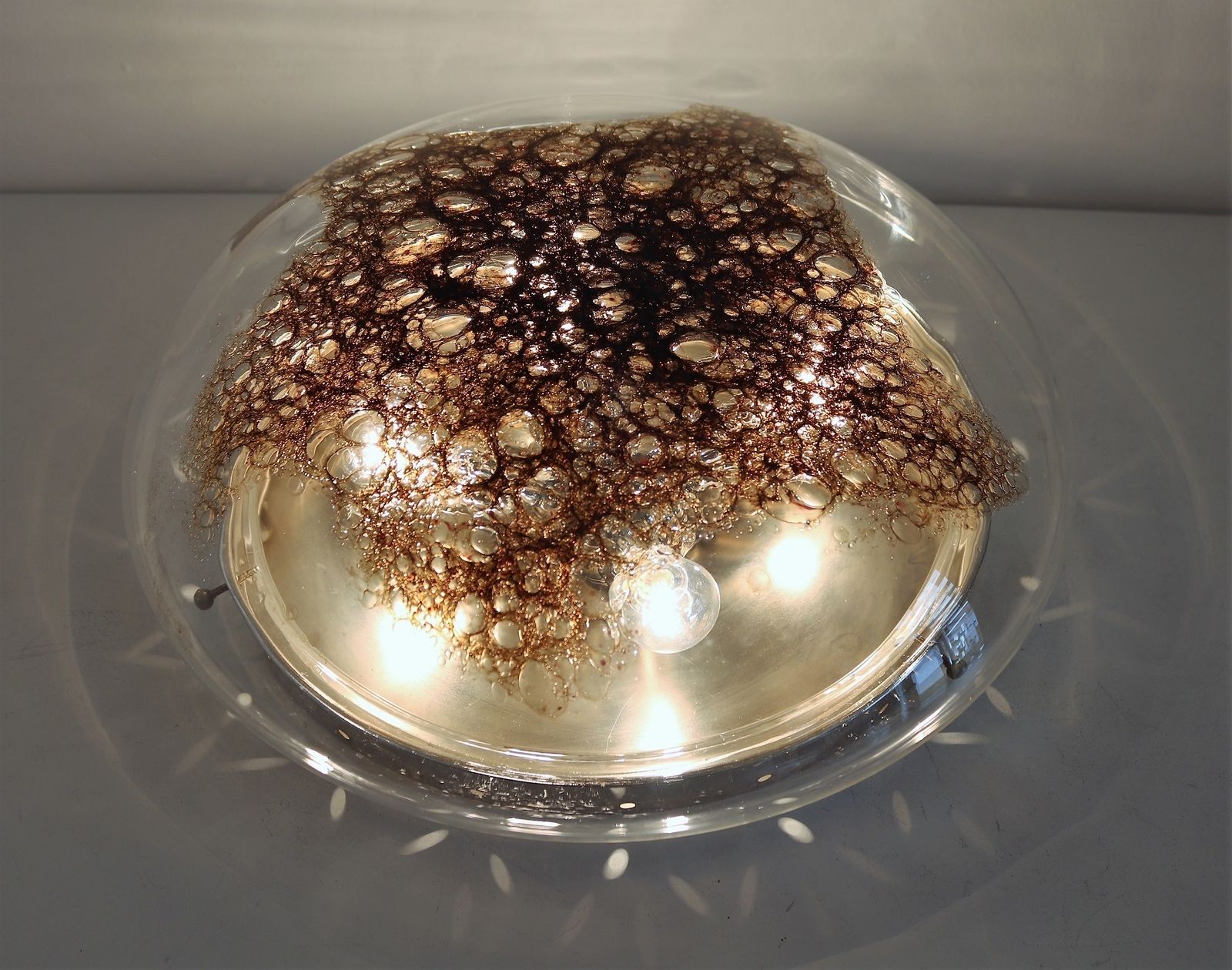 Italian Murano Bubble Glass Flush Mount Ceiling Light By La Murrina, 1970s photo buy
