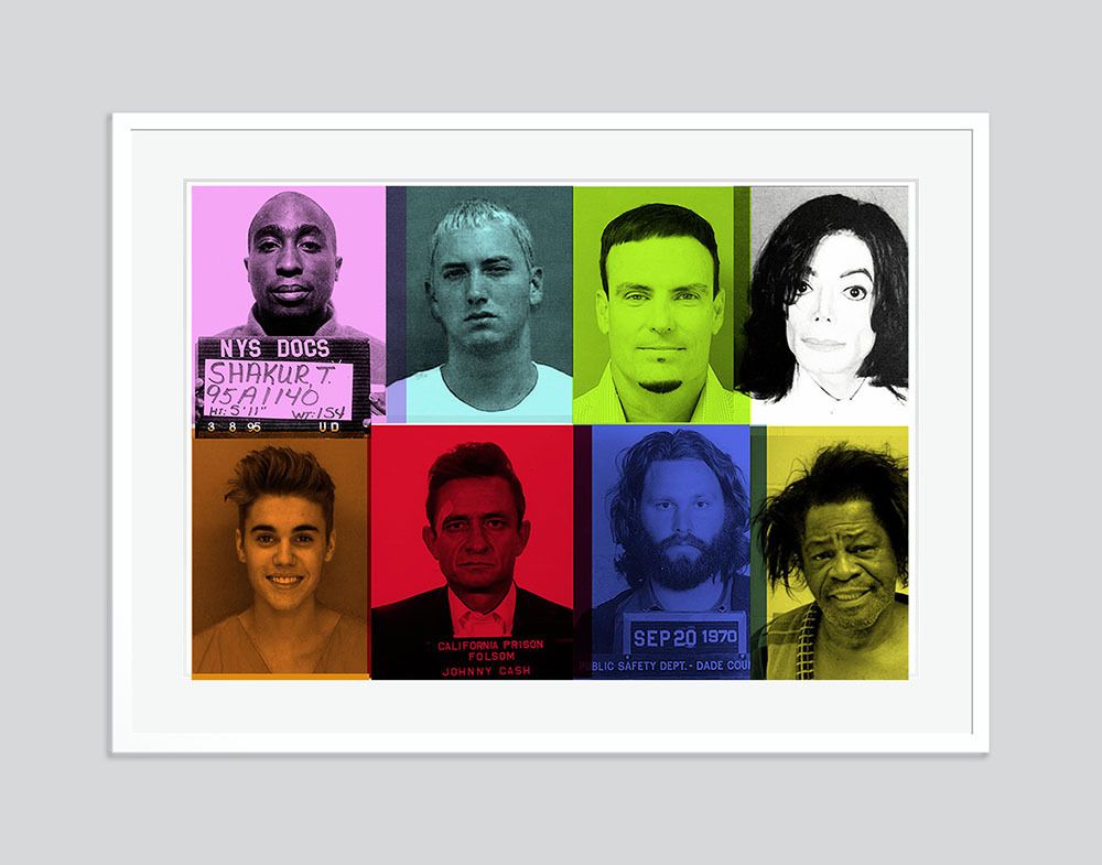 Batik 'Fun Loving Criminals III' Signed Limited Edition Print Framed In White photo furniture