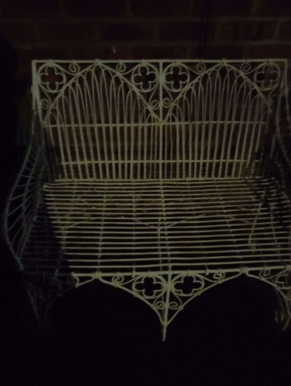 Victorian Wrought Iron Garden Bench Handmade photo for sale