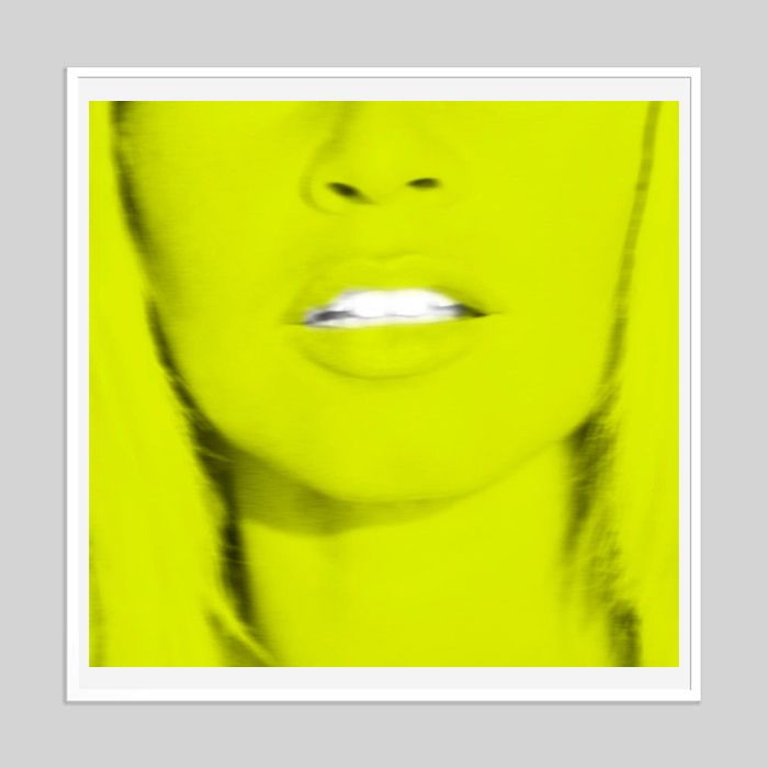 Batik 'Atomic Bardot Yellow' Signed Limited Edition Print Framed In White photo furniture