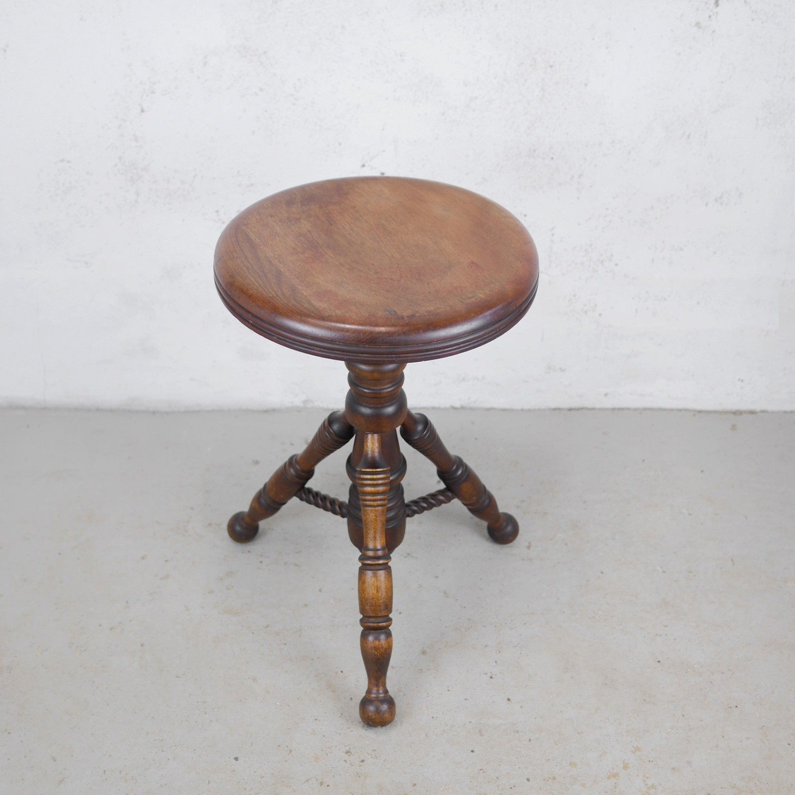 Antique Adjustable Wooden Cast Iron Piano Stool Plant Stand #103077 photo Home Decor